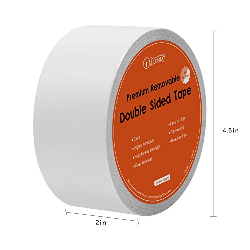 i frmmy Removable Clear Double Sided Sticky Tape- No Residue, 2 Inches x 20 Yards - size: 2 Inches x 20 Yards