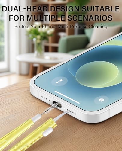 35PCS Charging Port Cleaner Kit for iPhone, USB C Port Cleaning Tool for Cell, Dual Sided Anti Clogging Nylon Brushes & Hook Cleaner