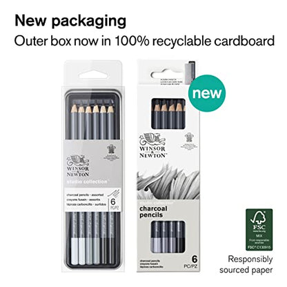 Winsor & Newton Studio Collection, 6 Count, Charcoal Pencils - style: 6 Charcoal Pencils