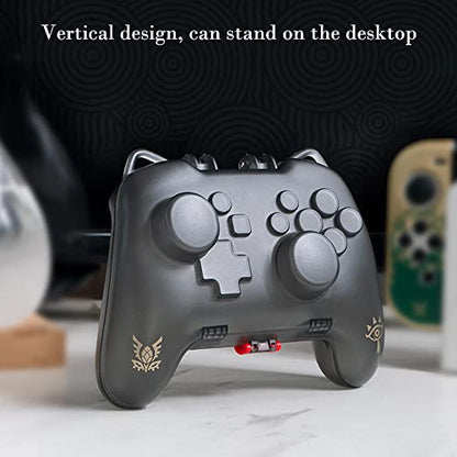 PERFECTSIGHT Switch Pro Controller Protective Case, Cute Cat Ear Hard Shell Joystick Protector Carrying Case, Heavy Duty Switch Accessory Protective Cover Travel Stroage Case - Black - color: Matte Black