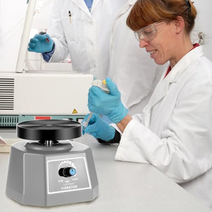 QWORK Lab Vibrator 4" - 110V Small Round Shaker Oscillator, Gypsum Mixing Machine, for Mixing Plaster/Gypsum
