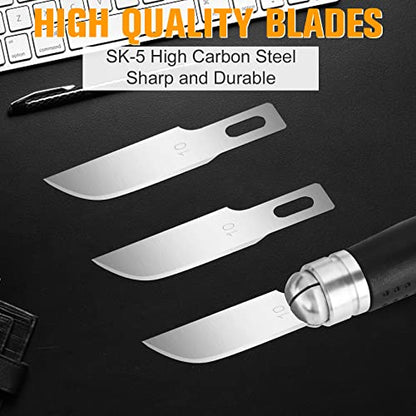 JETMORE 100 Pack Exacto Blades #10, Craft Knife Blades with Storage Box - size: #10