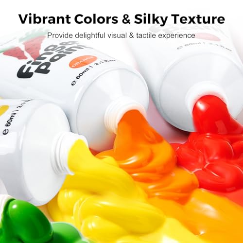 Jar Melo Washable Finger Paints for Toddlers, 7 Colors - style: 7 Colors