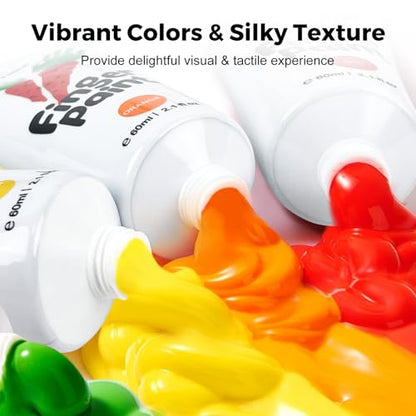 Jar Melo Washable Finger Paints for Toddlers, 12 Colors - style: 12 Colors
