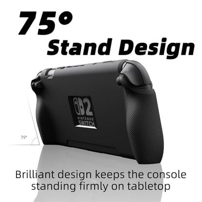 Savage Raven by Skull & Co. StandGrip for Nintendo Switch 2 : A Soft Protective Case with Textured Grips Full Protection and Stand, Shock-Absorption Non-Slip and Anti-Scratch Cover - Black - color: Black