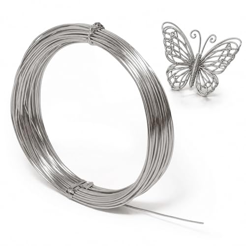 14 Gauge Aluminum Craft Wire 33 Feet Bendable for Jewelry Making - color: silver, size: 14 Gauge