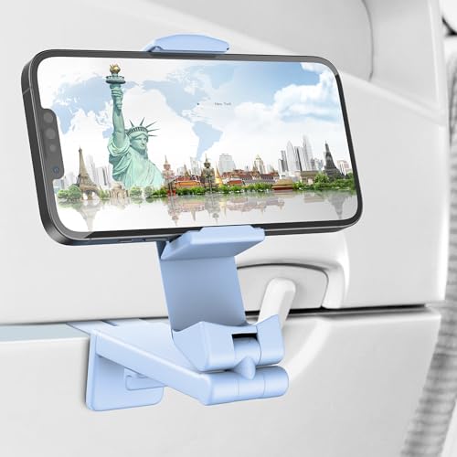 Perilogics Airplane Phone Holder Mount, Plane Travel Essentials - color: Blue / White
