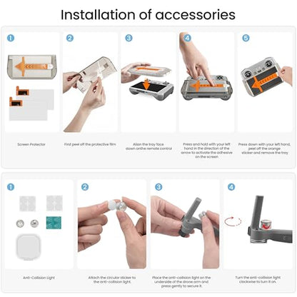 DJI Mini 3 (DJI RC), Lightweight 3x Mechanical Gimbal Drones with Camera for Adults 4K.Carrying Case, Landing Pad, Anti-Collision Light, Lanyard, Screen Protector