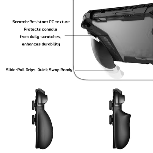 playvital for Switch 2 Beyond-Grip Protective Case, Interchangeable FPS/Omni Ergonomic Grips + Military-Grade Drop Dockable Cover + 2 Joystick Caps for Nintendo Switch 2 (Black) - color: Black