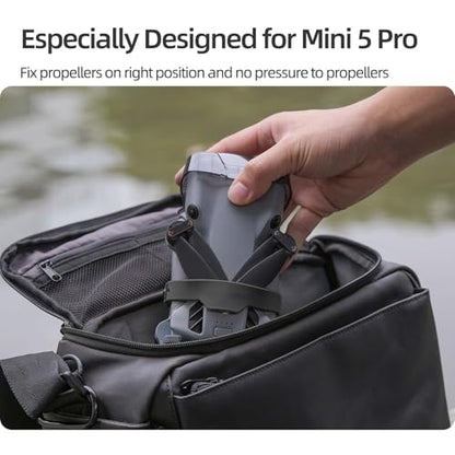 Integrated Propeller Holder for DJI Mini 5 Pro, Snap-On Blades Stabilizer, Props Scratch Prevention Protector Guard Straps Compatible with Mini 5 Pro (Black) - color: Black