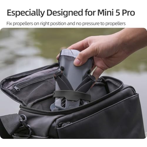 Integrated Propeller Holder for DJI Mini 5 Pro, Snap-On Blades Stabilizer, Props Scratch Prevention Protector Guard Straps Compatible with Mini 5 Pro (Black) - color: Black