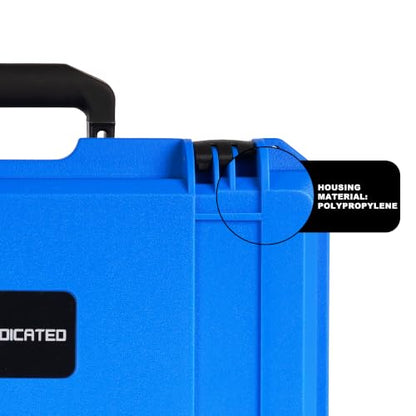 Waterproof Camera Hard Case, Shockproof & Dustproof with Custom Foam, Lockable Box for Drone, DSLR, Laptop, Tools 16.14"x13.19"x6.89" Blue
