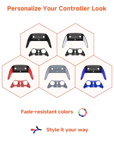CHARM FOCUS Replacement Shell Set for PS-5 Edge Controller, TPE Grip Cover - color: Red