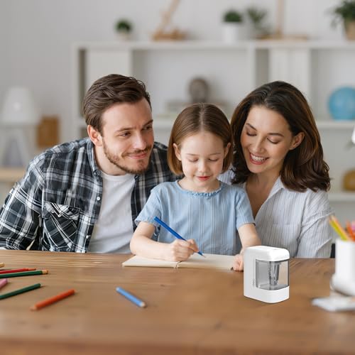 Deli Electric Pencil Sharpener, Battery Operated Portable Pencil Sharpener - color: White