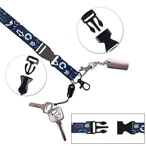 5 Pack Adjustable Lanyards Quick Release with ID Badge Holder Vertical - color: 5 Pack Lanyard With Badge Holder
