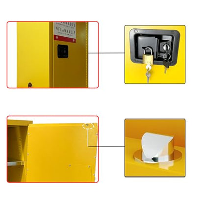 Flammable Safety Storage 23" x 18" x 35.3" Industry Hazardous Cabinet - size: 23"*18"*35.3"