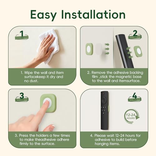 Magnetic Remote Control Holder Wall Mount for TV Fan 6 Pack Green - color: 6 Green, size: Square