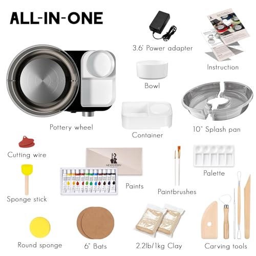Catcrafter Pottery Wheel for Kids Teens Adults Beginners - Grey Pottery Kit - color: Grey