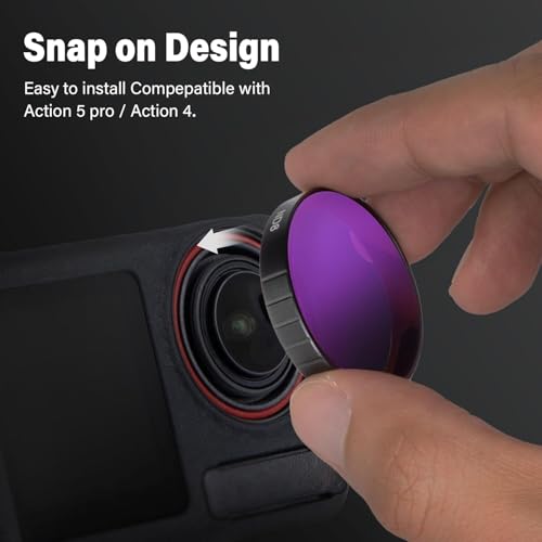 Walking Way Camera Lens Filters ND PL Set Compatible with DJI Osmo Action 4/5 Pro Accessories Kit, 4 Pack CPL ND8 ND16 ND32 Camera Lens Polarizing Neutral Density Filters Multicoated HD Optical Glass - style: CPL/ND8/ND16/ND32