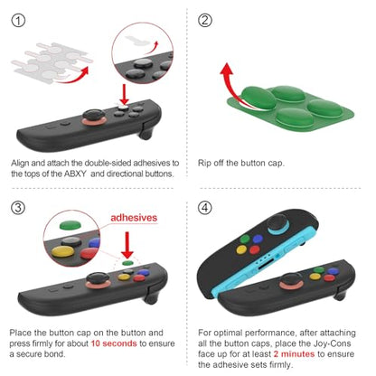 PlayVital Button Caps + Thumb Grip Set for Nintendo Switch 2, 2 Silicone Colorful ABXY Directional Button Covers & 2 Joystick Caps for Joycon - Pink - color: Pink