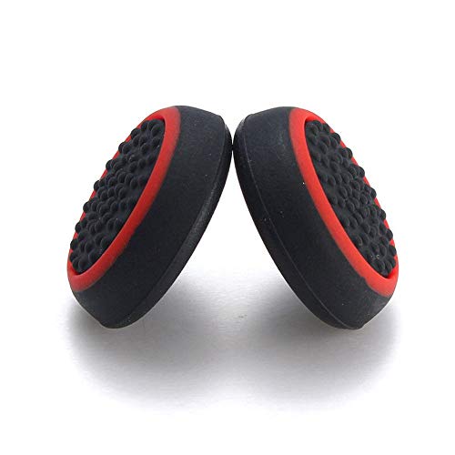Silicone Thumb Stick Joystick Cap Analog Grip Thumbsticks Cap Cover Case for Switch NS Controller (Black-Red) - color: Black-Red