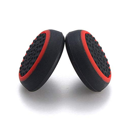 Silicone Thumb Stick Joystick Cap Analog Grip Thumbsticks Cap Cover Case for Switch NS Controller (Black-Red) - color: Black-Red