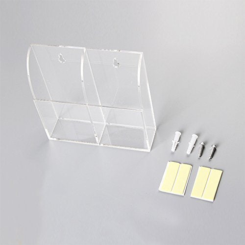 Remote Control Holder Organizer Wall Mount Acrylic Tidy for Air Conditioner, TV box, Stereo, 2 Slots - style: 2 Compartments