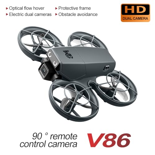 Drone with HD Camera Indoor Mini RC Quadcopter Drones for Adults - color: Black + 2 batteries