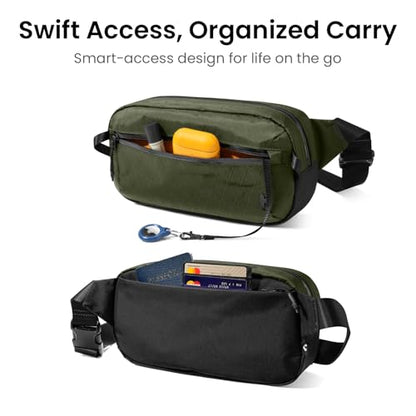 tomtoc 3.5L X-Pac Sling Bag with RFID Blocking Crossbody Pack for Men Women - color: X-Pac Olive, size: 3.5L