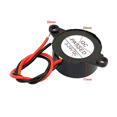 DC 3-24V Active Piezo Buzzer 85 db with Industrial Audio Inside 2-Wire Leads Electric Alarmer 10PCS - size: 22mm x 10mm
