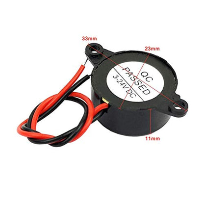 DC 3-24V Active Piezo Buzzer 85 db with Industrial Audio Inside 2-Wire Leads Electric Alarmer 10PCS - size: 22mm x 10mm