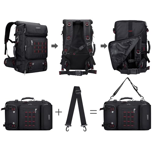 WITZMAN Carry on Travel Backpack for Men Airline Approved Fits 16" Laptop - color: 01.black