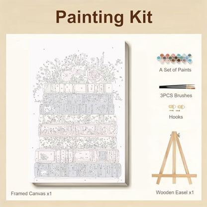Gemozaic Book Framed Paint by Numbers Kit for Adults with Easel, 8x12 in - color: BKH2382