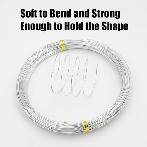 18 Gauge Aluminum Craft Wire 164FT 1mm Silver Bendable Metal Wire - size: 18, style: Silver