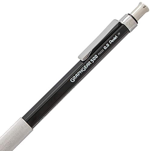 Pentel GraphGear 500 Mechanical Drafting Pencil, (0.5mm), Fine Line, Refill Lead and Mini Eraser (PG525LEBP)