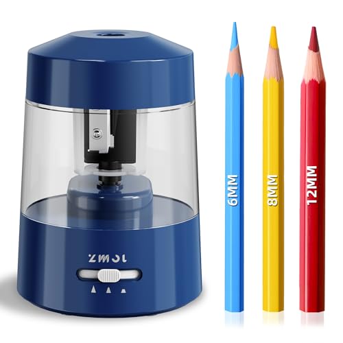 ZMOL Electric Pencil Sharpener Battery, 6-12mm Jumbo Pencils,Dark Blue - color: Dark Blue