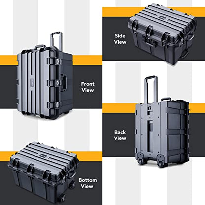 Lykus HC-6540 Hard Case with Wheels and Foam, Inner Size 23.0*16.54*14.17in - size: HC-6540