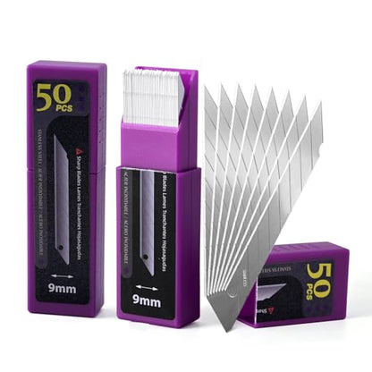 NEWISHTOOL 9mm Stainless Steel Blade, 30 Degree Snap Off Blades - 100 Pack