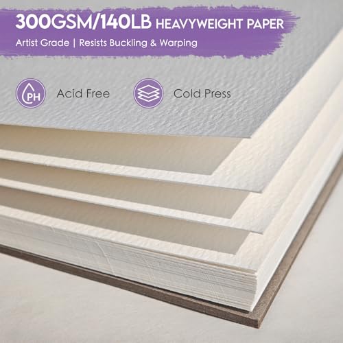 KOVIEDE 100% Cotton Watercolor Paper Pad 3.5"x5.5" (3 Pack, 30 Sheets Each) - color: Cat-3 Pack, size: 3.5"x5.5"