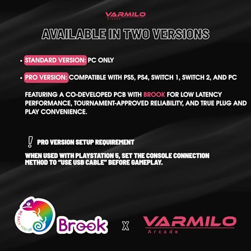 VARMILOARCADE Kassai Arcade Fight Stick Rapid Trigger Tournament Grade Controller for Fighting Games Two Versions Standard PC Only or Pro Compatible with PC PS4 PS5 Switch1 Switch2 (Golden Cosmos(Special Edition), Standard (PC))
