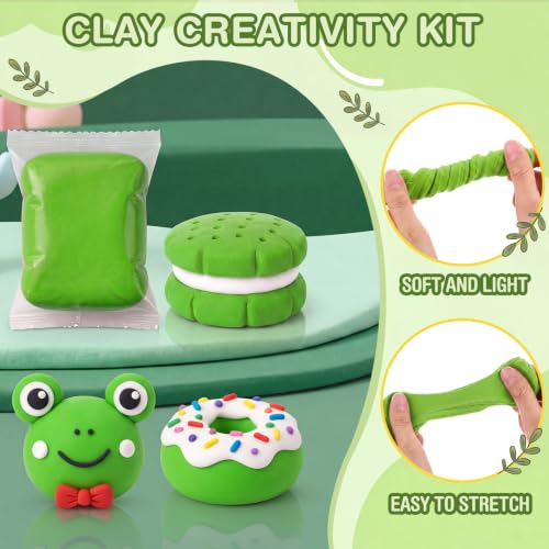 Air Dry Clay Bulk, Modeling Clay for Kids, 100 Pcs, Green - color: Green