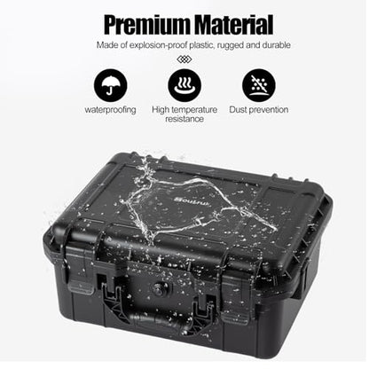 small Hard case Waterproof Hard Case with DIY Customizable Foam Insert Portable Protective for Camera Drones Equipments Tools Test Instruments 14.2''x11.4''x6.3'' - color: 14.2''x11.4''x6.3''