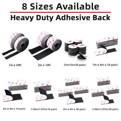 Hook and Loop Tape 1in x 20ft, Mounting Tape Heavy Duty Adhesion - size: 1in×20Ft