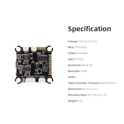 HGLRC F405 8S V1 FC Flight Controller High-performance ICM42688P M3 for FPV Racing Freestyle Drones