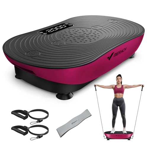 Merach V33 Pro Vibration Plate Exercise Machine with Touchscreen, 99 Speeds - color: Red
