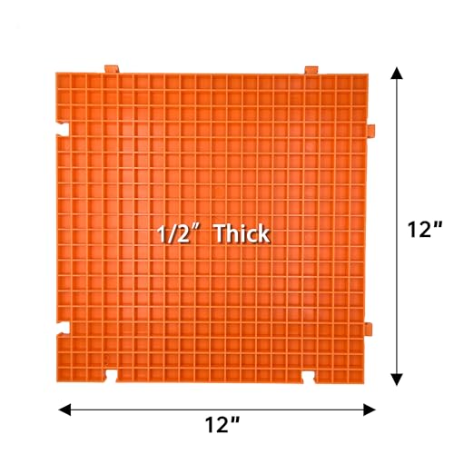 Stained Glass Cutting Mat, Solid Bottom Plastic Grid, Stained Glass Tools and Supplies, Orange, 4 Pack - size: 4PACK