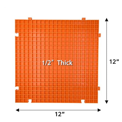 Stained Glass Cutting Mat, Solid Bottom Plastic Grid, Stained Glass Tools and Supplies, Orange, 4 Pack - size: 4PACK