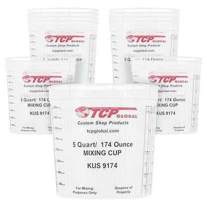 Custom Shop Paint Mixing Cups, 5-Quart, 12 Pack, Plastic Measuring Cups - size: 12 Count (Pack of 1)