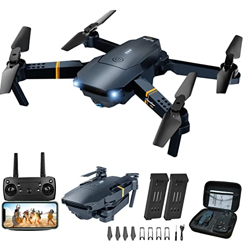 MOCVOO Drones with Camera for Adults Kids, Foldable RC Quadcopter, Helicopter Toys, 1080P FPV Video Drone for Beginners, 2 Batteries, Carrying Case, One Key Start, Altitude Hold,Headless Mode,3D Flips - color: A-Blue