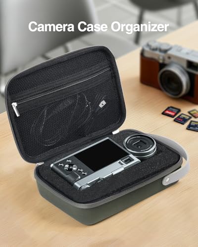Luxtude Hard EVA Case with Foam, Hard EVA Shockproof Camera Organizer Case - color: Green, size: Small